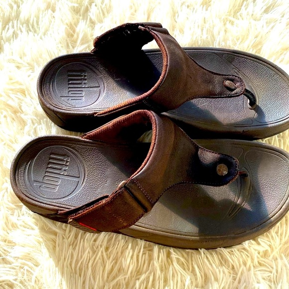 FITFLOP WOMEN’S BROWN WALKSTAR TOE POST FITNESS SANDALS 1 1/2” Velcro Sz… - Picture 4 of 10